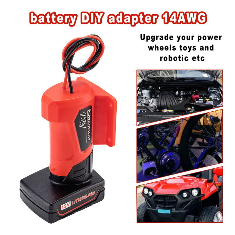 Battery Adapter for Milwaukee 12V 14 Gauge M12 Dock Power Connector Robotic