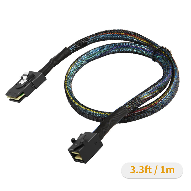 CableCreation Internal Mini SAS HD Cable, 3.3FT Mini SAS SFF-8643 to Mini SAS 36Pin SFF-8087 Cable, Mini SAS 36Pin to SFF-8643 Cable, 1M / 3.3FT