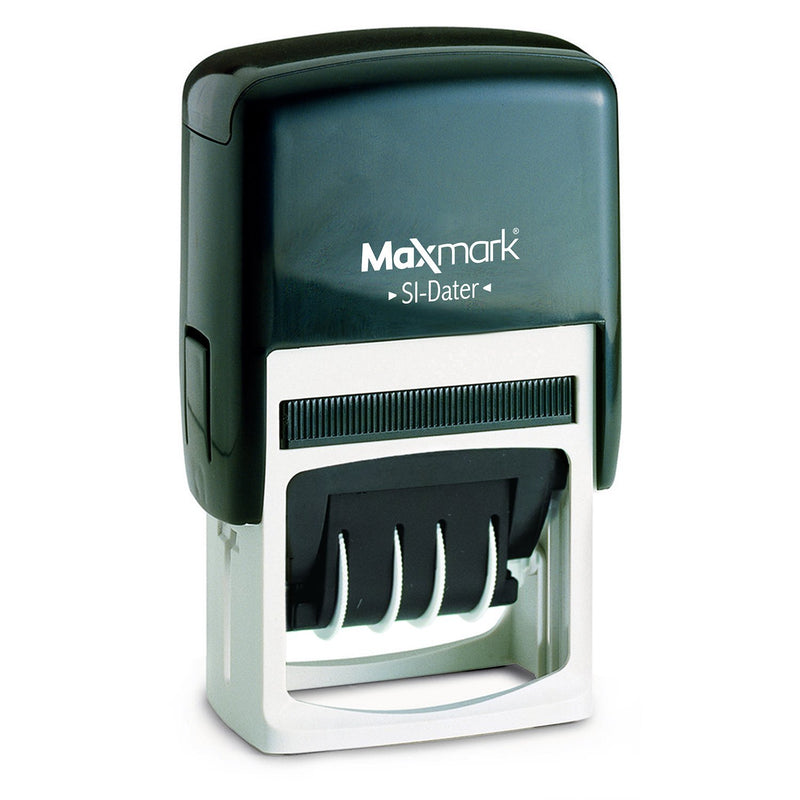 MaxMark Office Date Stamp with FAXED Self Inking Date Stamp - RED Ink