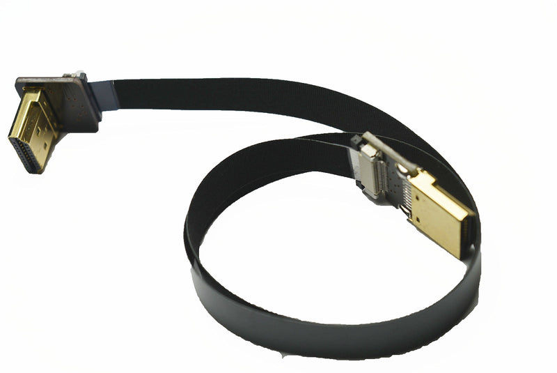 Flat Slim Thin HDMI FFC FPV HDMI Cable Standard HDMI Male to Standard HDMI Male 90 Degree for RED blackmagic BMCC Sony FS7 Canon C300 Black (50CM) 50CM A1-A2-BLACK-19.5"