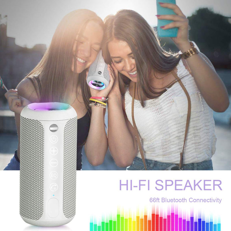 Ortizan Portable Bluetooth Speaker, IPX7 Waterproof Wireless Speaker with 24W Loud Stereo Sound, Outdoor Speakers with Bluetooth 5.0, 30H Playtime,66ft Bluetooth Range,TWS Pairing for Home Gray