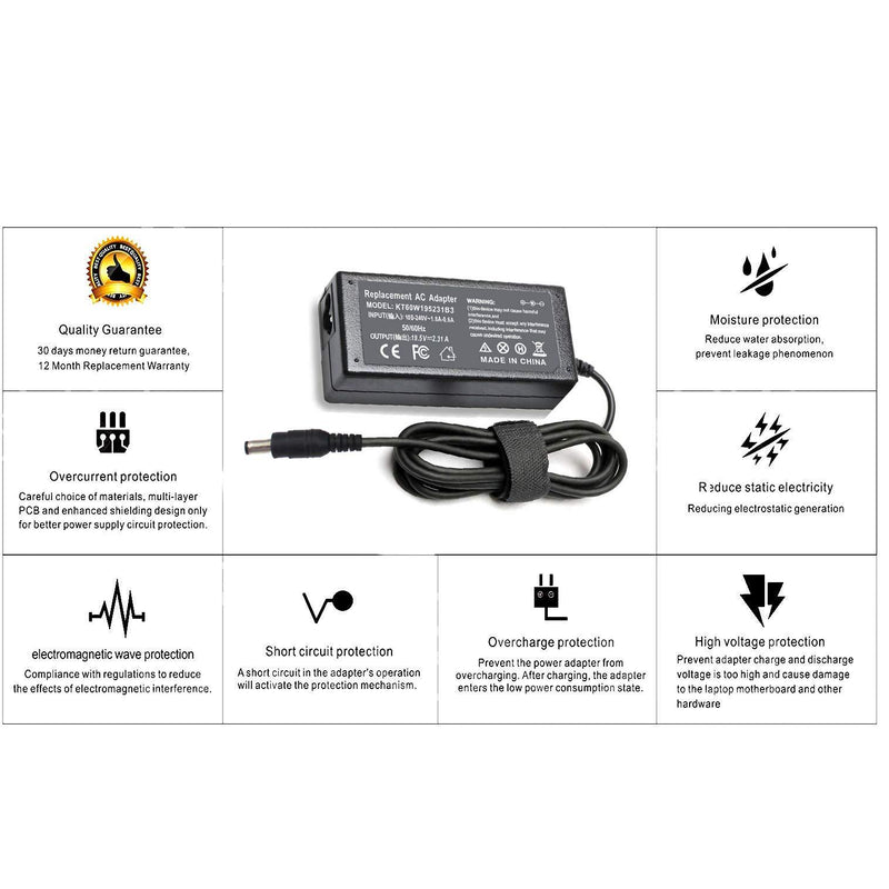 45W AC Adapter Charger for Dell Inspiron 13-7000 15-5000 15-3000 5100 Series 5559 5558 5755 5758 3552 5378 7378 5570 LA45NM140 HA45NM140 0YTFJC 0KXTTW 0CDF57 P58F P32E P97F XPS 13 Power Supply Cord