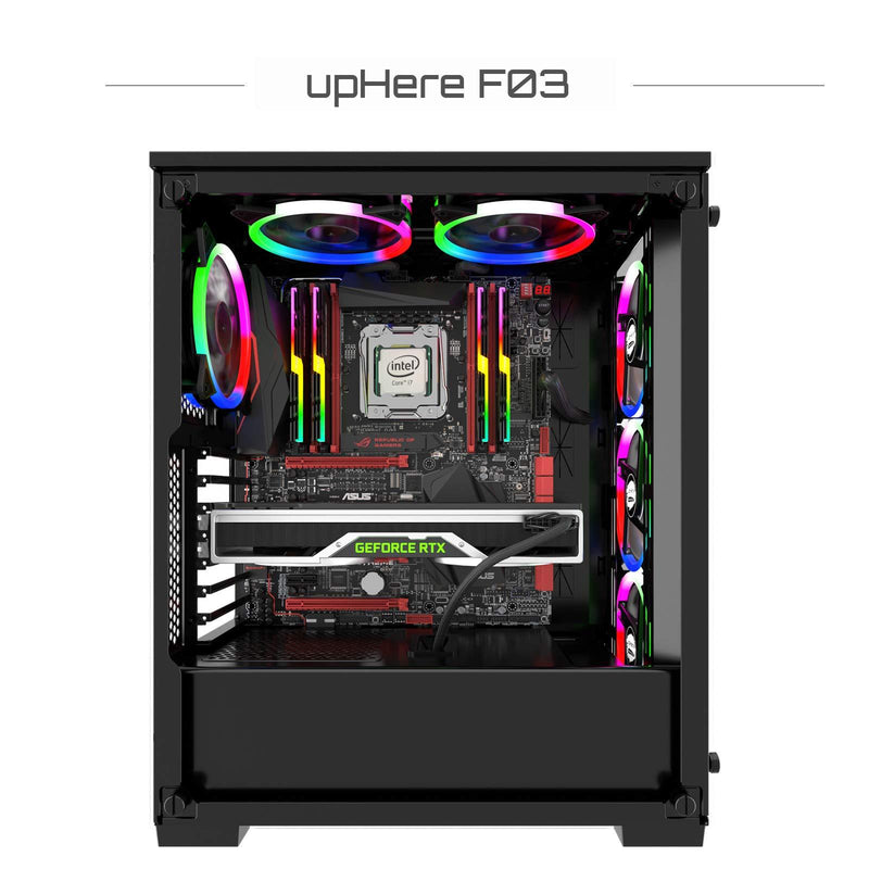 upHere Computer Case Fan 120mm LED Silent Fan for Computer Cases, CPU Coolers, and Radiators Ultra Quiet,Triple Pack Colorful Case Fan,F03