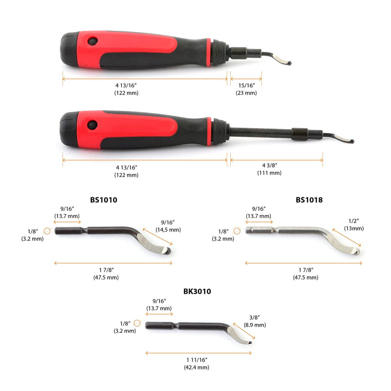 AFA Tooling Long Reach Deburring Tool with 15 High-Speed Steel Rotary Burr Removal Blades Tool+15blades