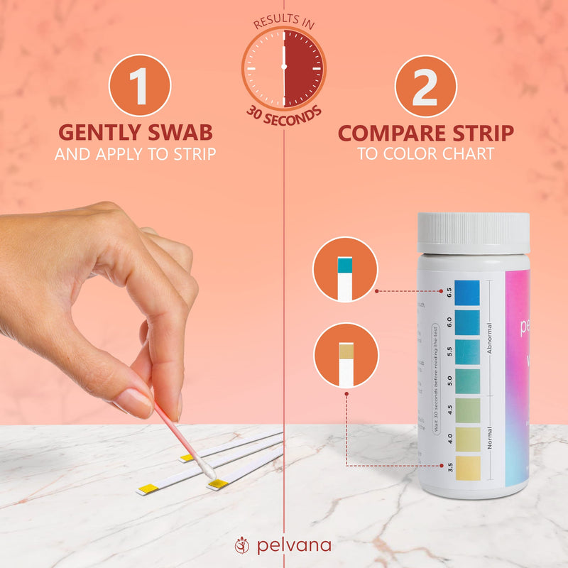 Pelvana pH Balance Test Strips for Women 100 Strips - Vaginal pH Test Strips to Monitor Feminine Health & Prevent Infections 100 Count (Pack of 1)