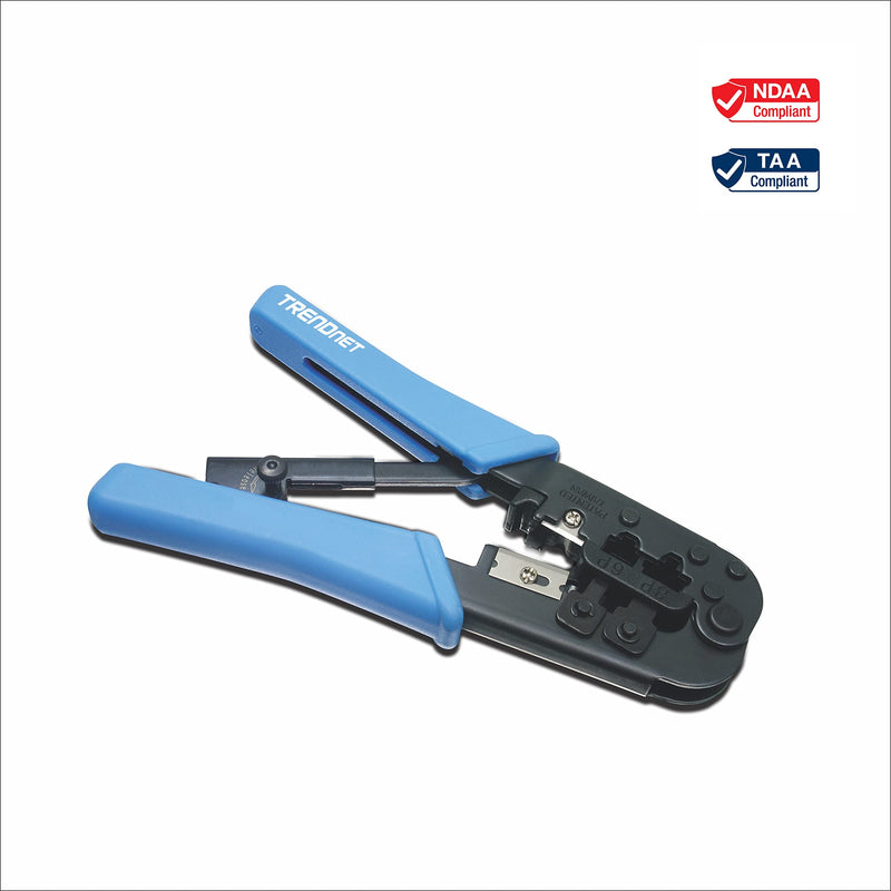 TRENDnet TC-CT68 8P/RJ-45 and 6P/RJ-12, RJ-11 Crimping, Cutting, Stripping Tool, Black Crimping/Cutting/Stripping Tool