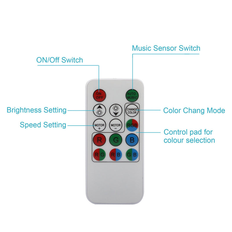 OTTFF 3W E27 Disco Ball Lamp RGB Rotating LED Sound Activated Strobe Lights Party Bulb Stage Light for Family Parties ,Birthday,Desk Lamp with Remote Control