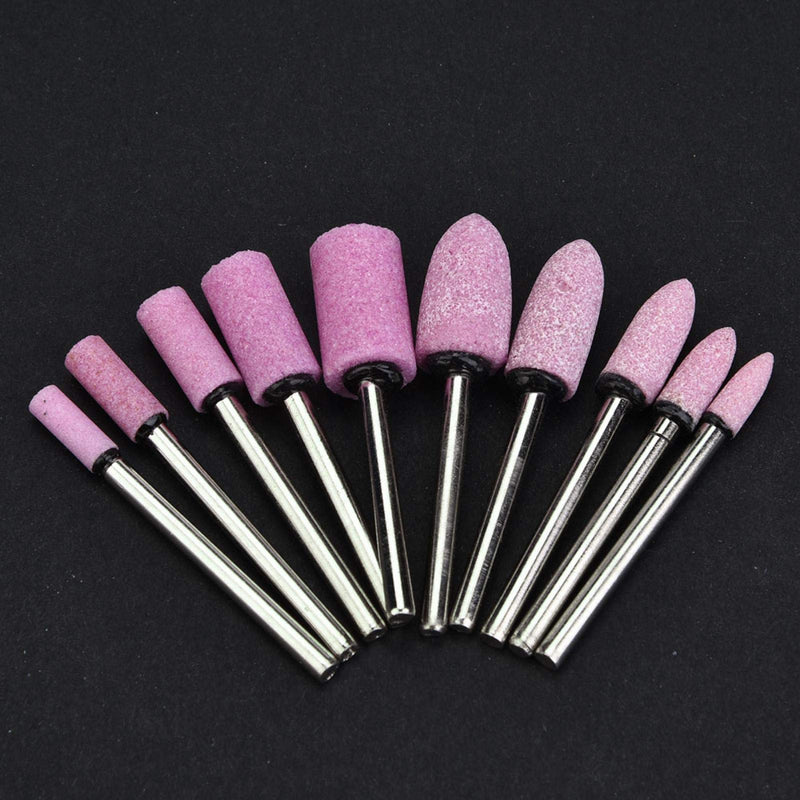 3mm Polishing Stone Head Set, 100PCS Grinding Polishing Head, Cylindrical and Warhead Shape, for Electric Angle Grinder(3mm-Pink) 3mm Pink