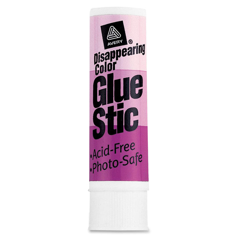 Avery Glue Stic Disappearing Purple Color, 0.26 oz., Washable, Nontoxic, Permanent Adhesive, 18 Glue Sticks (98079) 18 Pack