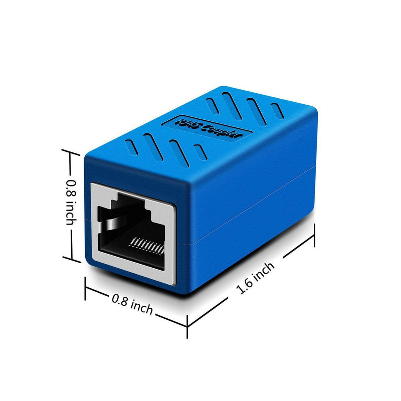 RJ45 Coupler, Cat6 RJ45 Coupler Ethernet Extension, Network Connectors for Cat7/Cat6/Cat5e/Cat5 Ethernet Cable - Network Cable Coupler Female to Female (Blue-5 Pack) RJ45 Ethernet Extension Coupler blue 5 pack