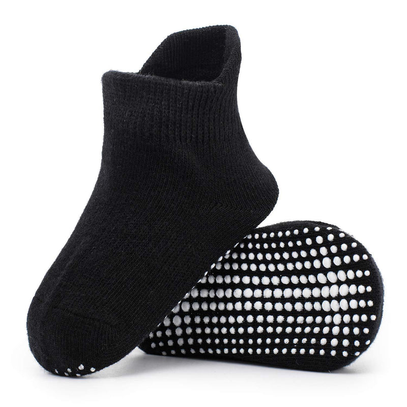 Zaples Baby Non Slip Grip Ankle Socks with Non Skid Soles for Infants Toddlers Kids Boys Girls Assorted - 9 Pairs 6-12 Months