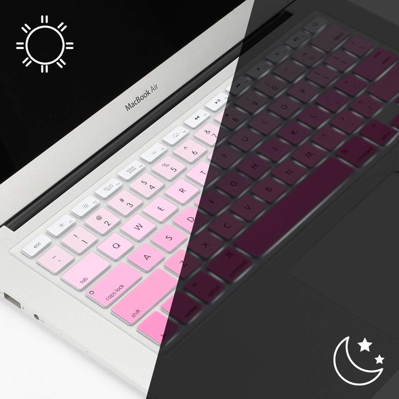 Allinside Pink Ombre Keyboard Cover Skin for MacBook Pro 13" 15" 17" (2015 or Older Version), MacBook Air 13" A1369/A1466, Older iMac Wireless Keyboard MC184LL/B 2010-2017 MacBook Air 13 & 2008-2015 Mac Pro 13/15 Ombre Pink