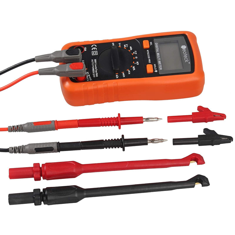 Neoteck Multimeter Test Leads Test Tips Automotive Test Lead Kit with Broken Wire-Free Test Hook Insulation Wire Piercing Clip Test Probe 4mm Socket Automotive Test Leads