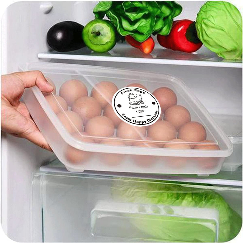 Farm Fresh Eggs Stickers 500 Pcs Farm Fresh Eggs Carton Labels Per Roll - 1.5" Fresh Eggs Farmer's Market Packaging Sticker for Farm Fresh Produce Egg Carton Labeling (White, 1.5In) White