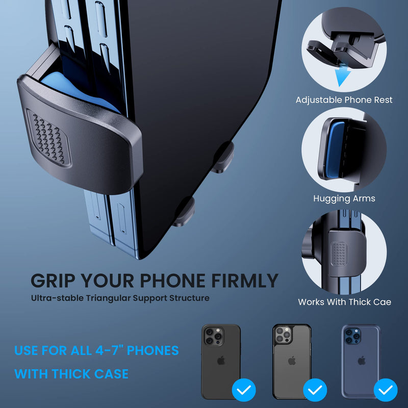 Phone Mount for Car Phone Holder Mount Upgraded Metal CD Slot Phone Holder Car Cell Phone Holder Car Thick Cases Friendly iPhone Holder for Car Phone Mount for CD Player Compatible with All Smartphone Black
