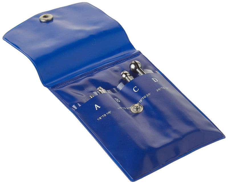 HHIP 4400-0009 4 Piece Full Ball Small Hole Gage Set.125" - .500" Full Ball, .125-.500" Range