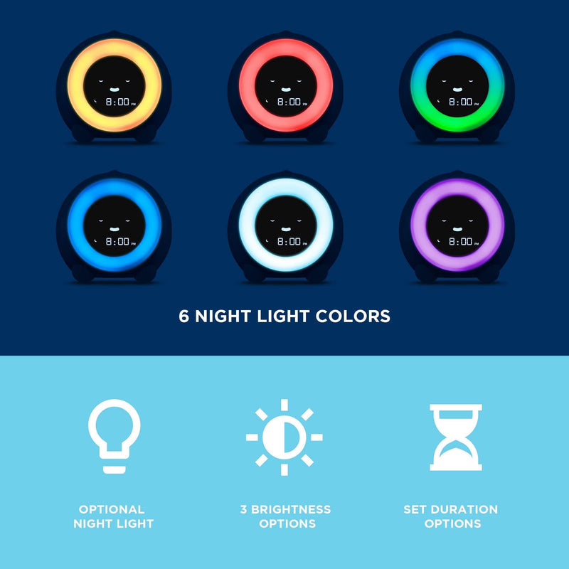 LittleHippo Mella Ready to Rise Children's Trainer, Alarm Clock, Night Light Sleep Sounds Machine (Arctic Blue), Standard Arctic Blue
