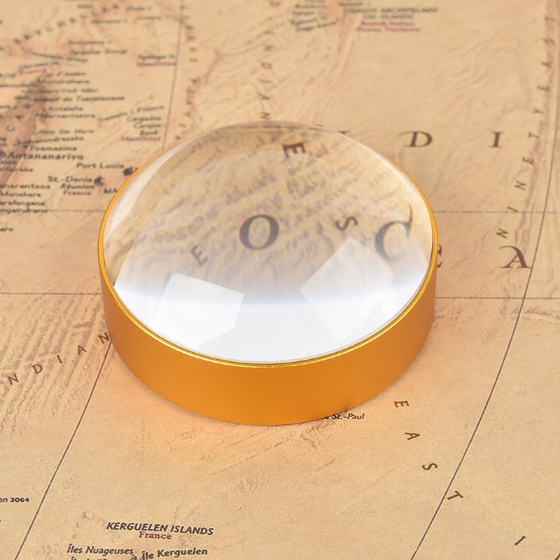 6X Paperweight Mirror Round Shape Hd Magnifying Magnifying Glass Dome Genuine Glass Paperweight Map Magnifying Glass and Reading Aid (No Handle) No Handle