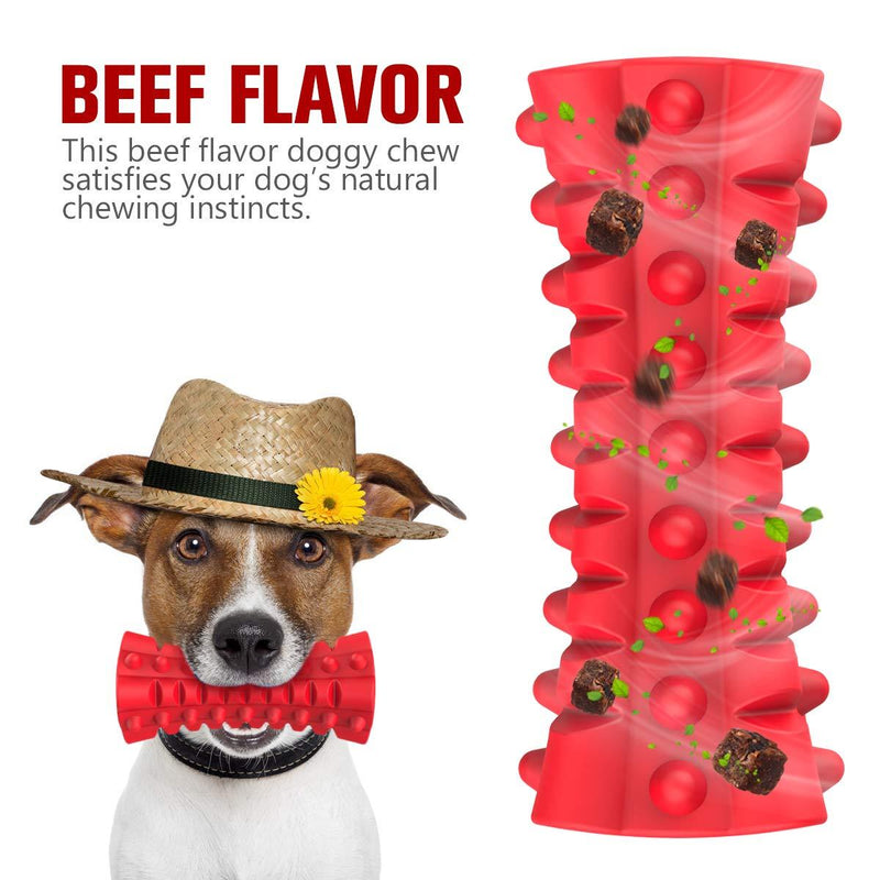 VANFINE Dog Squeaky Toys Almost Indestructible Tough Durable Dog Toys Dog chew Toys for Large Dogs Aggressive chewers Stick Toys Puppy Chew Toys with Non-Toxic Natural Rubber Cube Medium/Large Dog