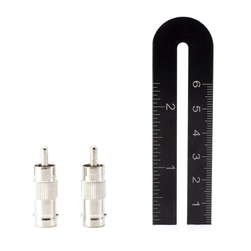 RCA and BNC Coaxial Adapter - BNC Female to RCA Male Connector, Adapter, Coupler, and Converter - for RG11, RG6, RG59, RG58, SDI, HD SDI, CCTV - 4 Pack Silver RCA Male