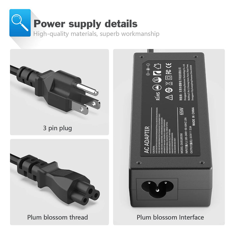 693711-001 677774-001 Ac Adapter Charger for HP EliteBook 745 820 840 850 G1 G2; Probook 430 440 450 455 G1 G2; HP G42 G50 G56 G60 G61 G62 G71 G72Power Cord