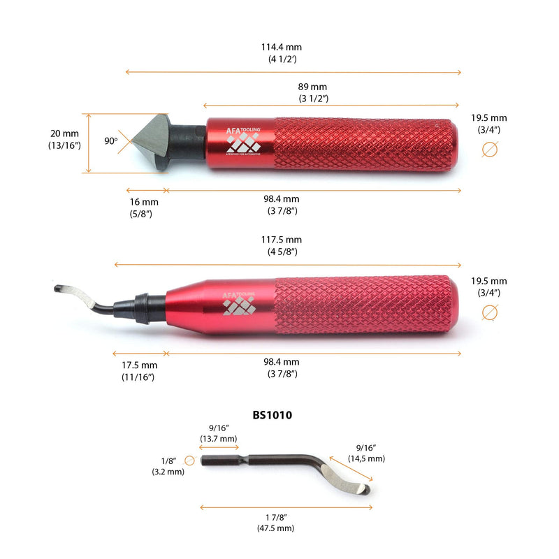 AFA Tooling Deburring Tool with 10 High-Speed Steel Rotary Burr Removal Blades and Countersink Hand Reamer 3
