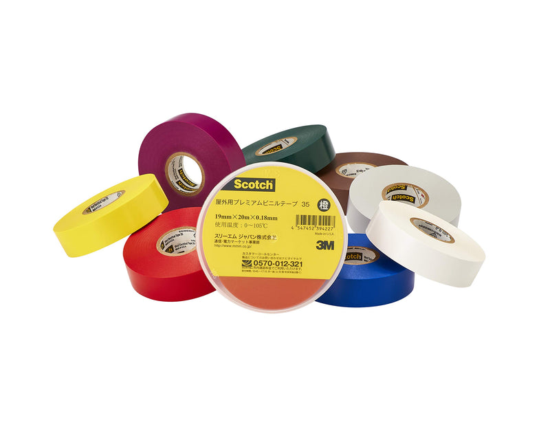 3M Scotch #35 Electrical Tape, Multi-Color Value Pack (10457NA), 5 Rolls 1 Pack