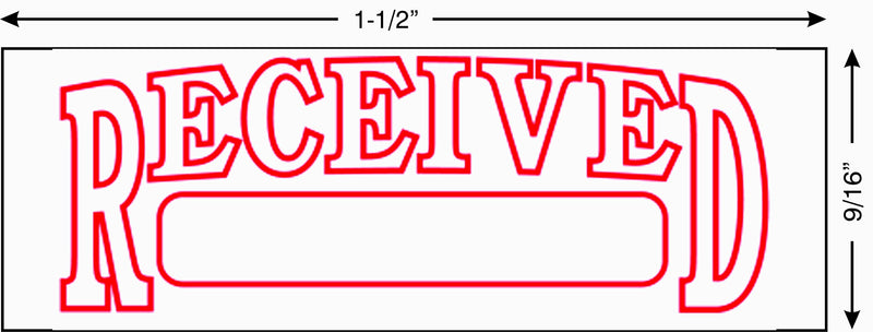 Imprint 360 AS-IMP1015 - Received w/Signature Box, Heavy Duty Commerical Quality Self-Inking Rubber Stamp, Red Ink, 9/16" x 1-1/2" Impression Size, Laser Engraved for Clean, Precise Imprints