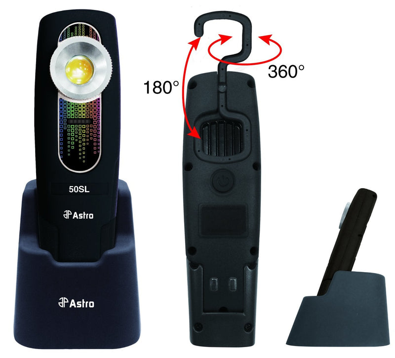 Astro Pneumatic Tool 50SL SunLight 400 Lumen Rechargeable Handheld Color Match Light - CRI 97 1-Pack