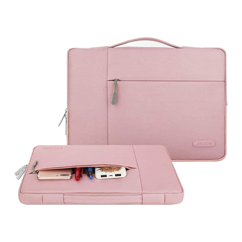 MOSISO Compatible with MacBook Pro 14 inch Case 2021 Release A2442 M1, Multifunctional Sleeve Bag&Plastic Garden Flowers Hard Shell&Keyboard Skin&Screen Protector,Pink&Transparent