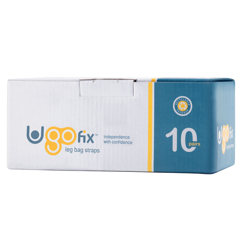 Ugo Fix Leg Bag Straps (x10) – Urine Drainage Bag Strap/Catheter Leg Bag Straps, with Soft Elastic Fabric and Comfortable Silicone Grips (Pack of 10)