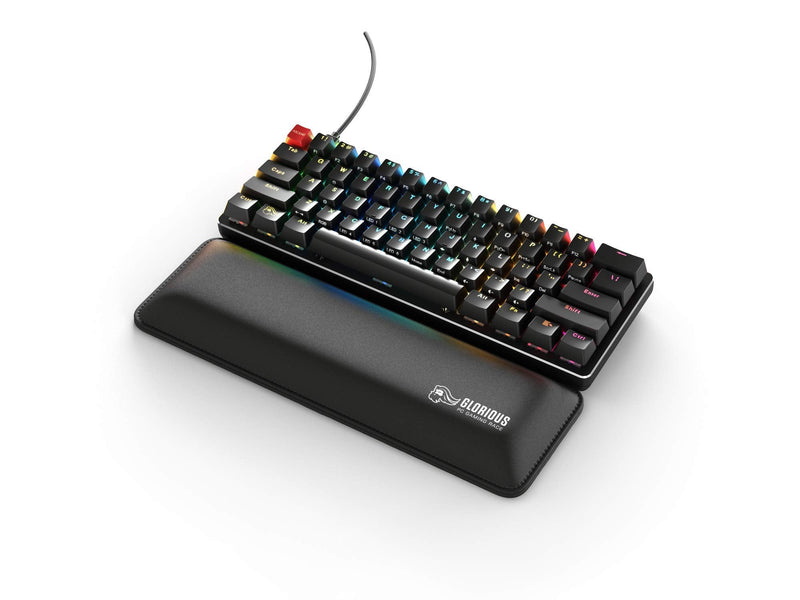 Glorious Gaming Wrist Pad/Rest - Compact - Black - Mechanical Keyboards, Stitched Edges, Ergonomic | 12x4 inches | 25mm/1in Thick (GWR-75) Compact (Black)