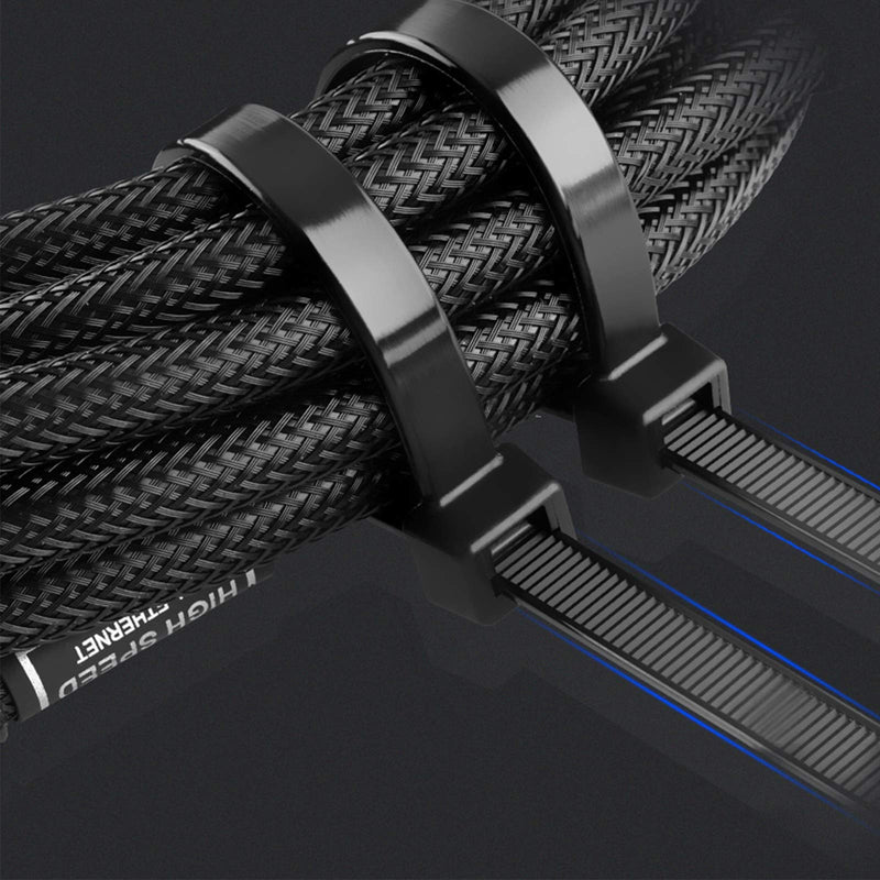 VTECHOLOGY 100Pcs Heavy Duty Industrial Zip Toes,Releasable 8 Inch Black Nylon Tie Wraps, Nylon Adjustable Tie wrap,Reusable Zip Toes Tie Straps For Garden Plant Secure Vine, Home, Office Use Reusable 8 Inch