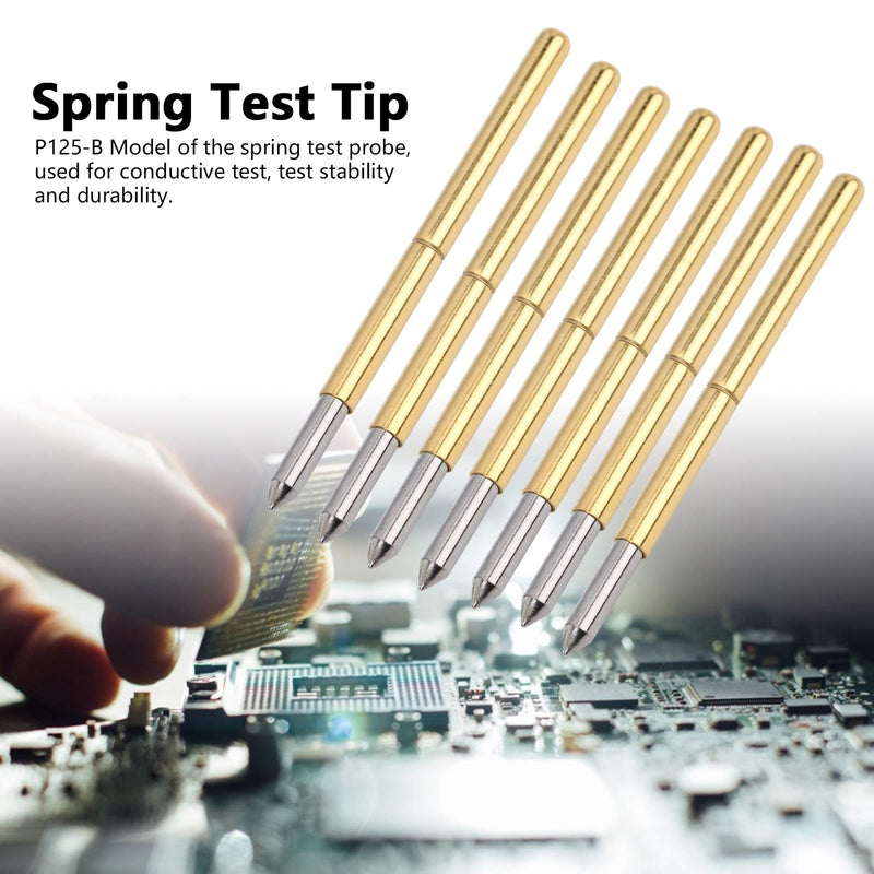 100pcs P125‑B Test Probe, Pin Test Tools 2.0mm Spring Test Detection Probe Pins Brass Pogo Pins