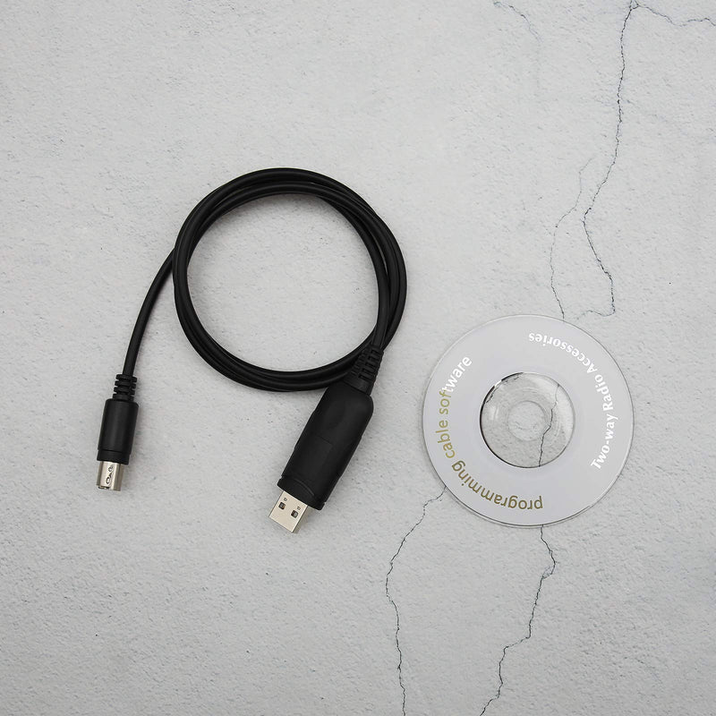 Micro Traders Compatible with FT 857 857D FT100 817 817D VX 1700 Radio Walkie Talkie 1.8M USB to 8 Pins CT-62 CAT Programming Cable and CD
