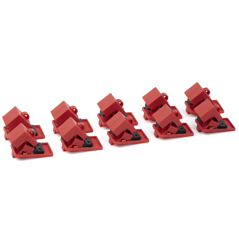 TRADESAFE Circuit Breaker Lockout Device - 10 Pack - 120/277 Volt - Lockout Tagout Electrical Breaker Clamp Lock Out - Loto Single Pole Breaker Lock Kit Refill for Stations