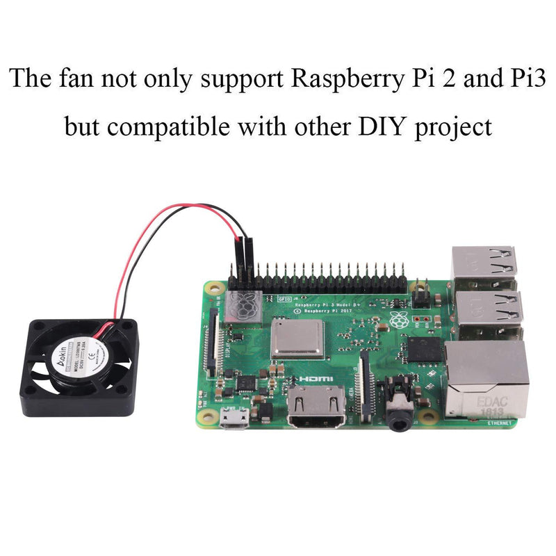 Aokin for Raspberry Pi Cooling Fan DC 5V/3.3V Brushless CPU Cooling Fan with Screws for Raspberry Pi 4 B, Pi 3 B+, Pi 3 B, Pi 2 B, Pi 1 B+, RetroFlag NESPI Case, etc, 3 Pack