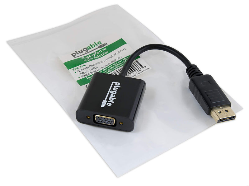 Plugable DisplayPort to VGA Adapter (Supports Windows and Linux Systems and Displays up to 1920x1080, Passive)