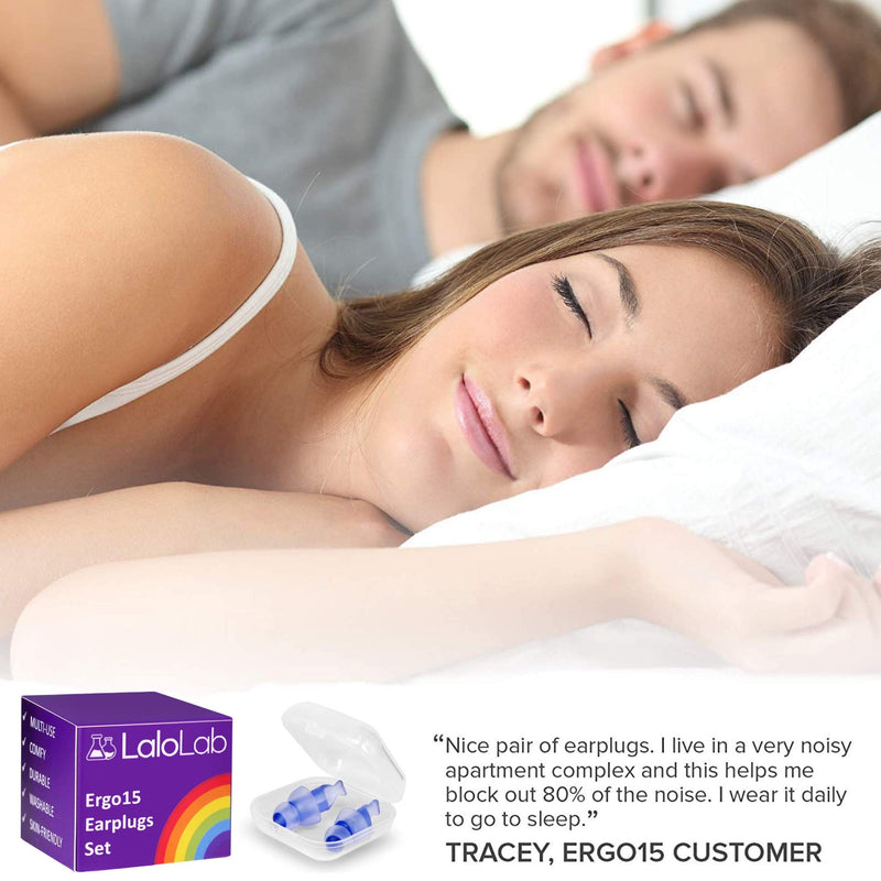 Ear Plugs for Sleeping by LaloLab | 1 Pair with Container | Comfortable Reusable Noise Reducing Earplugs for Sleep & Snoring, Travel, Work | Up to 28 dB NRR | Size Small