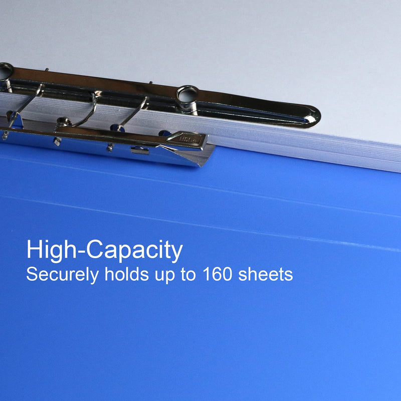 2 Pack 11 x 17 Plastic Punchless Binder, Single Clip File Folder Report Cover 17 x 11 Portfolio Clipboard with Jumbo Clamp 0.9 Inch Capacity 11 x 17 Clipboard Portfolio, Blue, Padfolio with Clipboard 11x 17 Size Blue-2 Pack