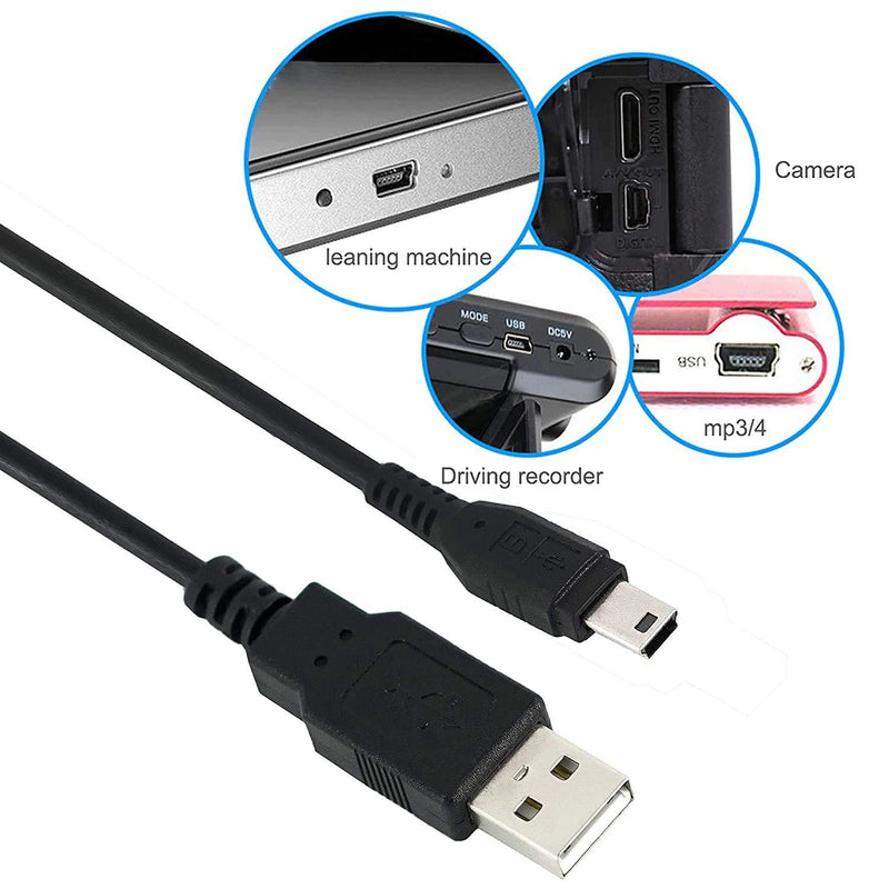 SaiTech IT 4 Pack USB 2.0 A to Mini 5 pin B Cable for External HDDS/Camera/Card Readers/ MP3 Player/ PS3 Controller/GPS Receiver (150cm - 5Feet - 1.5M) -Black
