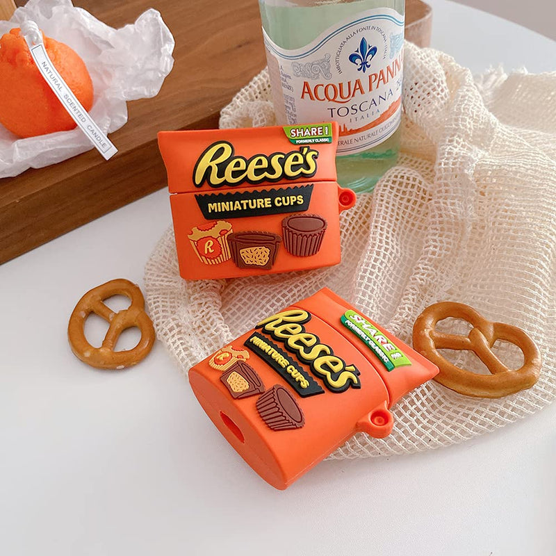 Cute and Interesting,Silicone Airpod Case Covers with Keychain,Compatible with Airpods 1&2 Case,More Attractive airpod case (Rs) Reeses