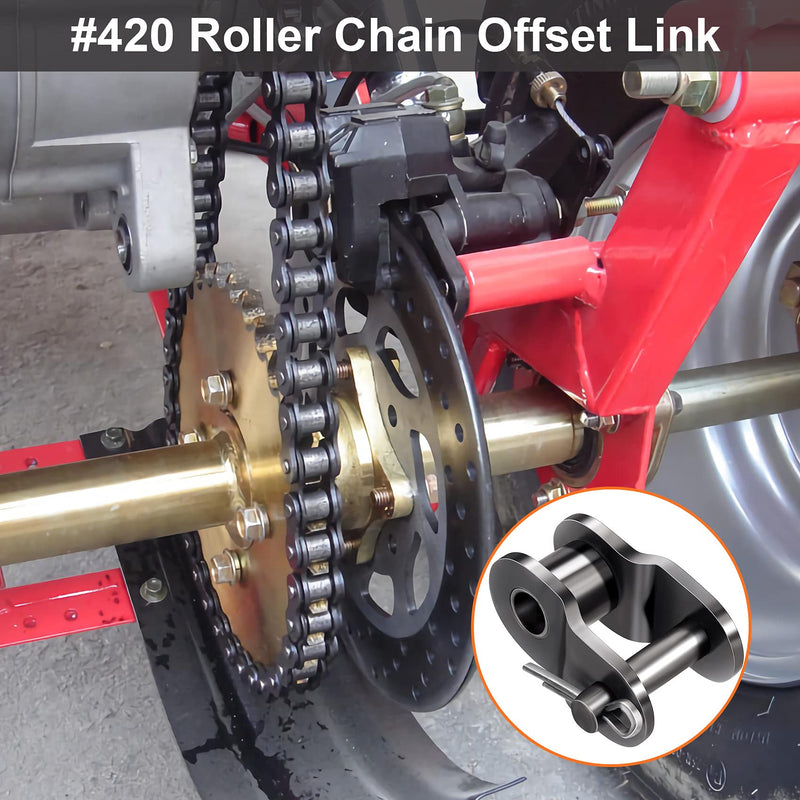 OIIKI 9PCS Roller Chain Offset Link #420, Half Link, Crank Link