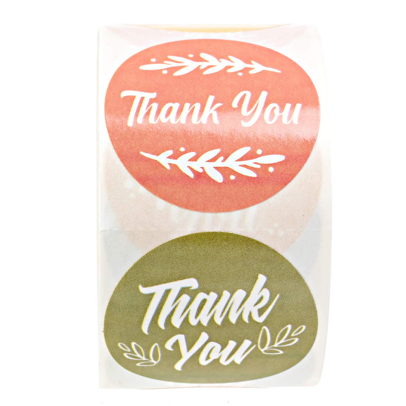 1.5" Multi-Color Thank You Shipping Labels / 8 Colorful Designs / 500 Small Business Packaging Stickers Per Roll