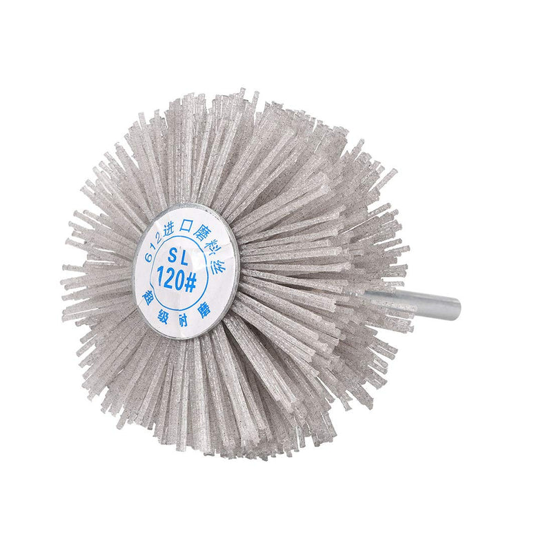 uxcell Abrasive Nylon Wheels Brush 120 Grits with 1/4 Inch Shank for Polish Grinder 3pcs