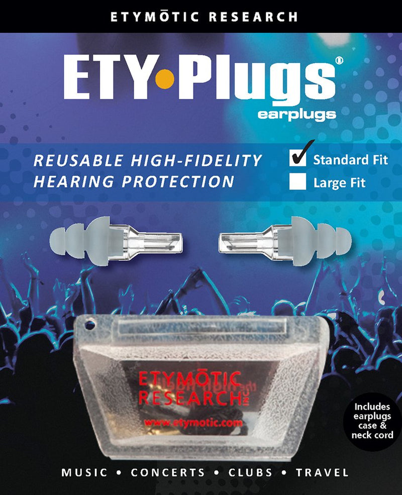 Etymotic Research ER20 High-Fidelity Earplugs (Concerts, Musicians, Airplanes, Motorcycles, Sensitivity and Universal Hearing Protection) - Standard, Clear Stem w/ Frost Tip