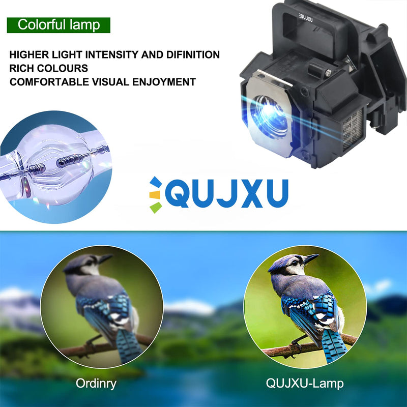 QUJXU ELPLP49 Projector lamp for Epson V13H010L49 powerLite Home Cinema 8350 8345 8500ub 8700ub 8100 6100 6500ub Replacement Projector lamp Bulb