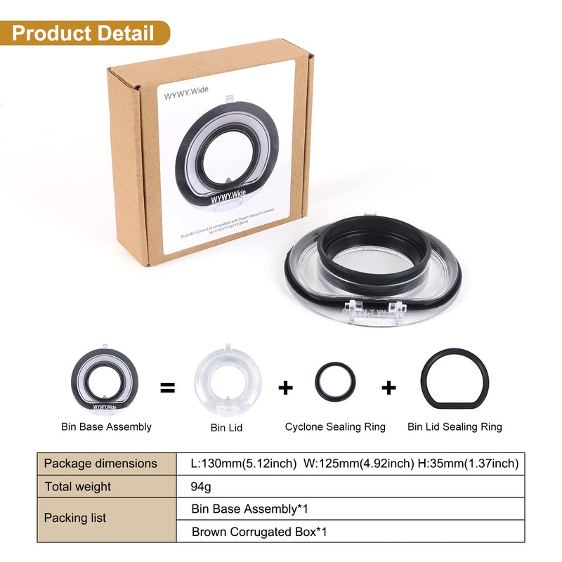 Dust Bin Base Lid Cover Replacement for Dyson V10 SV12 V11 SV14 SV15 Vacuum Cleaner Bin Assembly/Dirt Cup Lid/Dust Bucket Cover/Clear Bin Cover/Dust Box Lid/Dust Collector/Dust Bin Bottom Cap