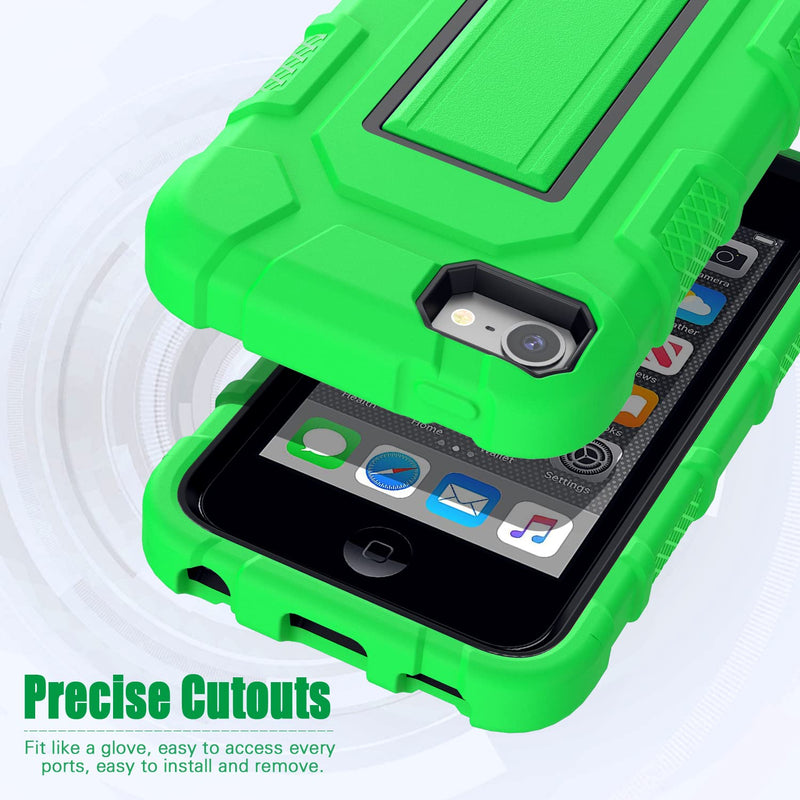 ZoneFoker for iPod Touch 7th Generation Case, iPod Touch 6th / 5th Generation Case Heavy Duty Shockproof Rugged Cover for Apple iPod Touch 7/6/5 Generation Case Green…