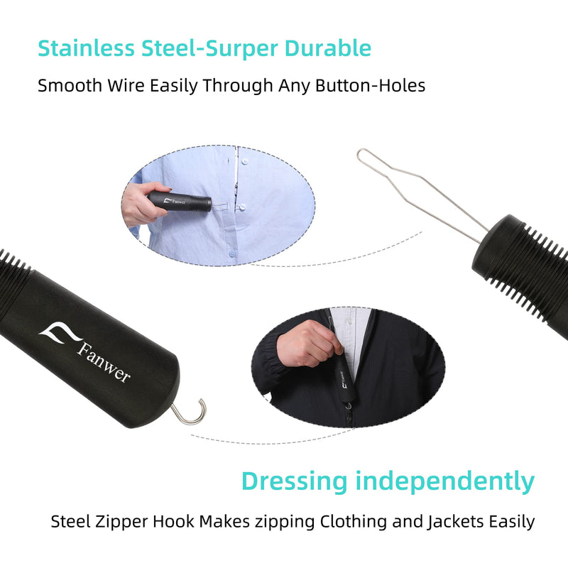 Button Hook and Zipper Pull One Hand Buttons aids Button Assist Device